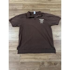 Vintage Montana Tech Brown Polo Russell Athletic 90s Y2K
